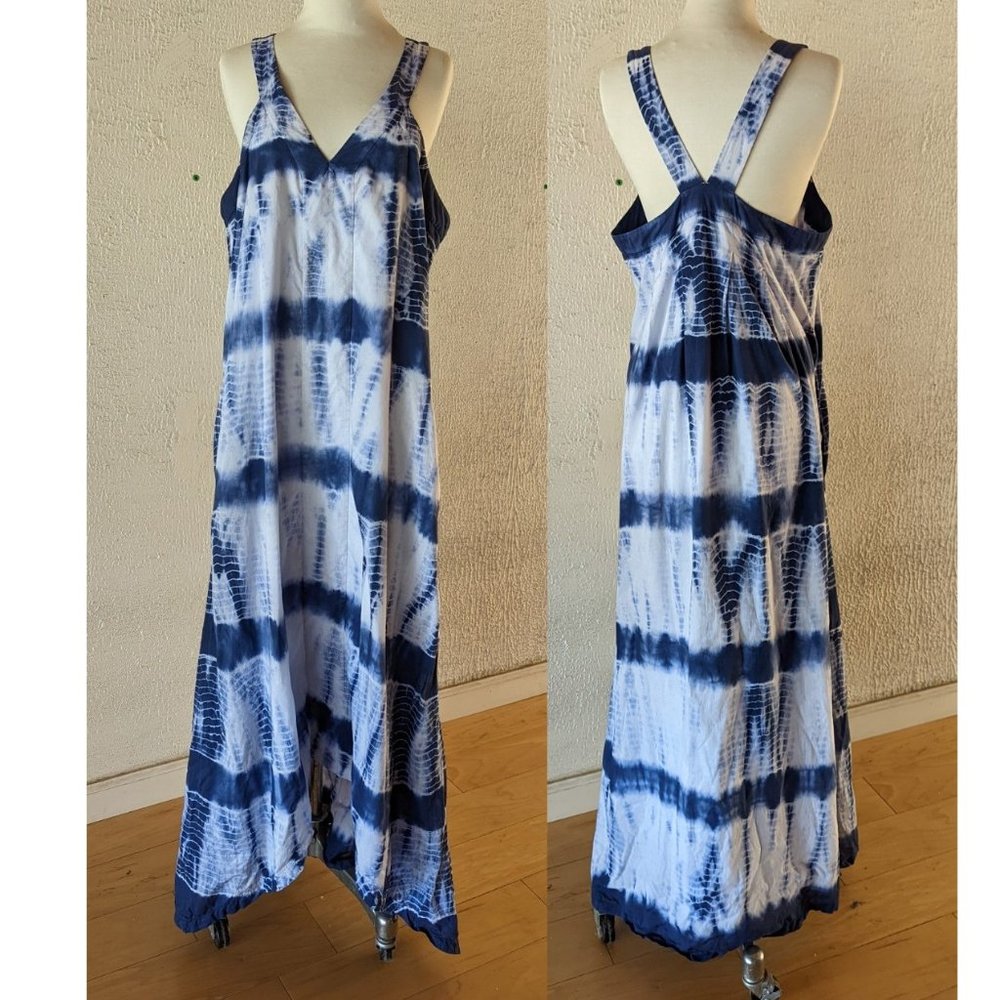Banana Republic cotton tie dye high-low maxi dress with pockets